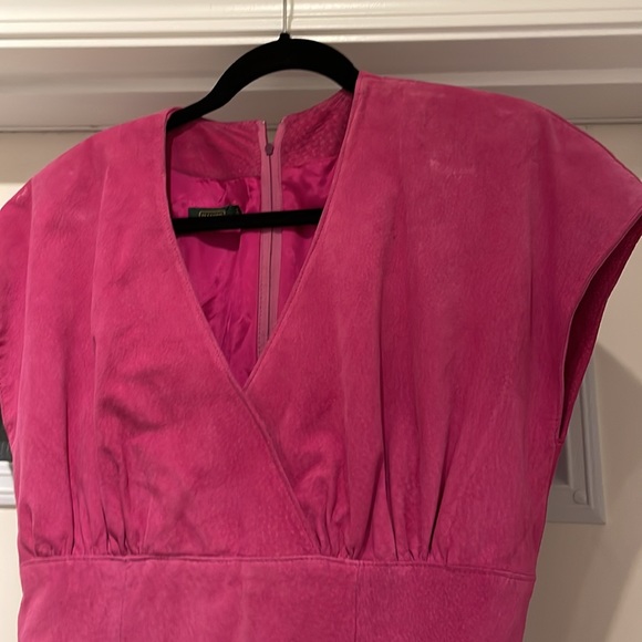 Hot pink vintage Danier suede dress - Picture 5 of 7